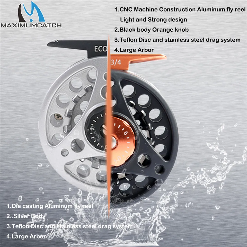 Carrete de Mosca Maximumcatch Aluminio Fundido Eje Grande 3-8 WT - imagen 5
