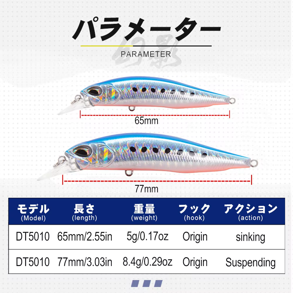 Anzuelo D1 Rozante 77mm 8,4G – Jerkbait suspendida para lubina - imagen 4
