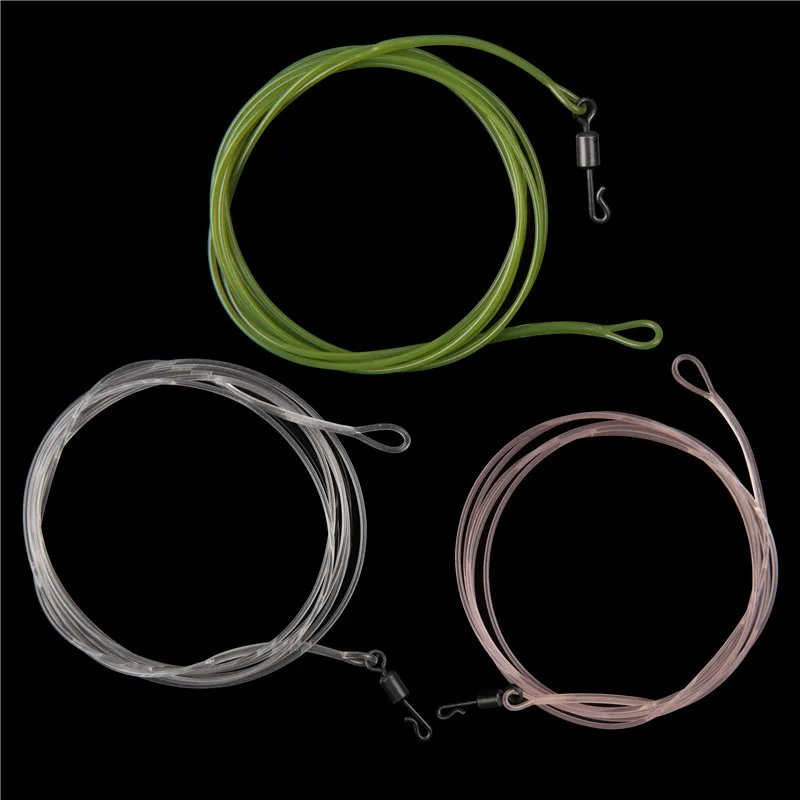 Línea líder fluorocarbono 40LB con clip y swivel para carpa