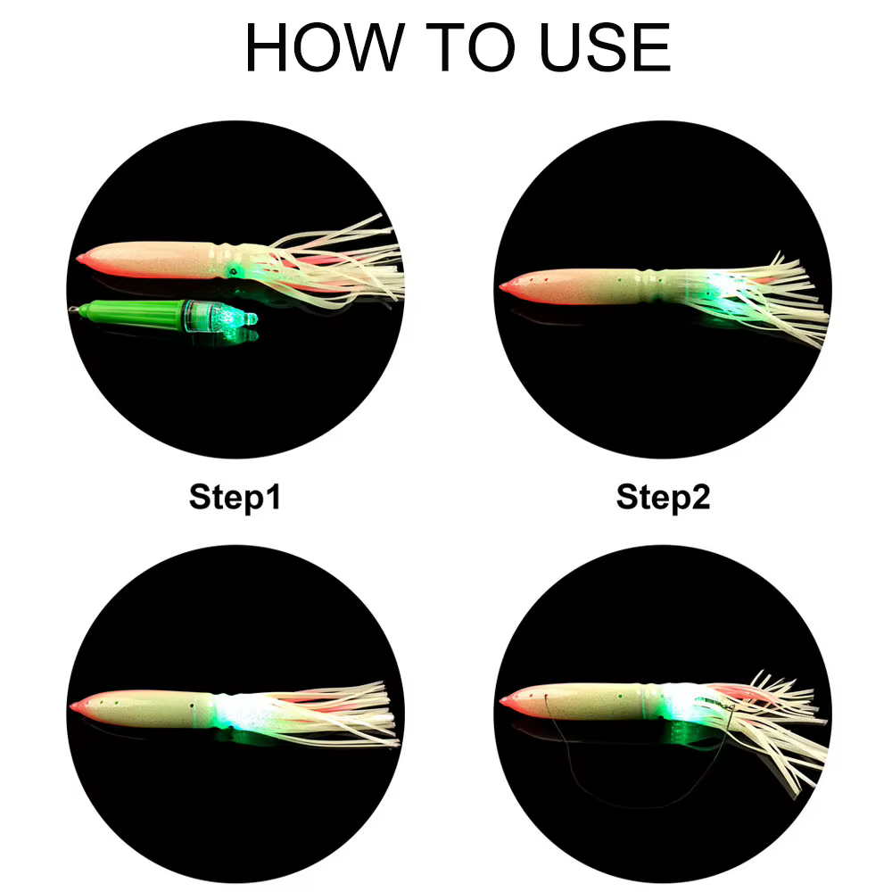 Señuelo pulpo luminoso para curricán en agua salada – 30cm - imagen 3