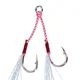 Anzuelo Jigbait doble gancho con púas y pluma para pesca - imagen 5