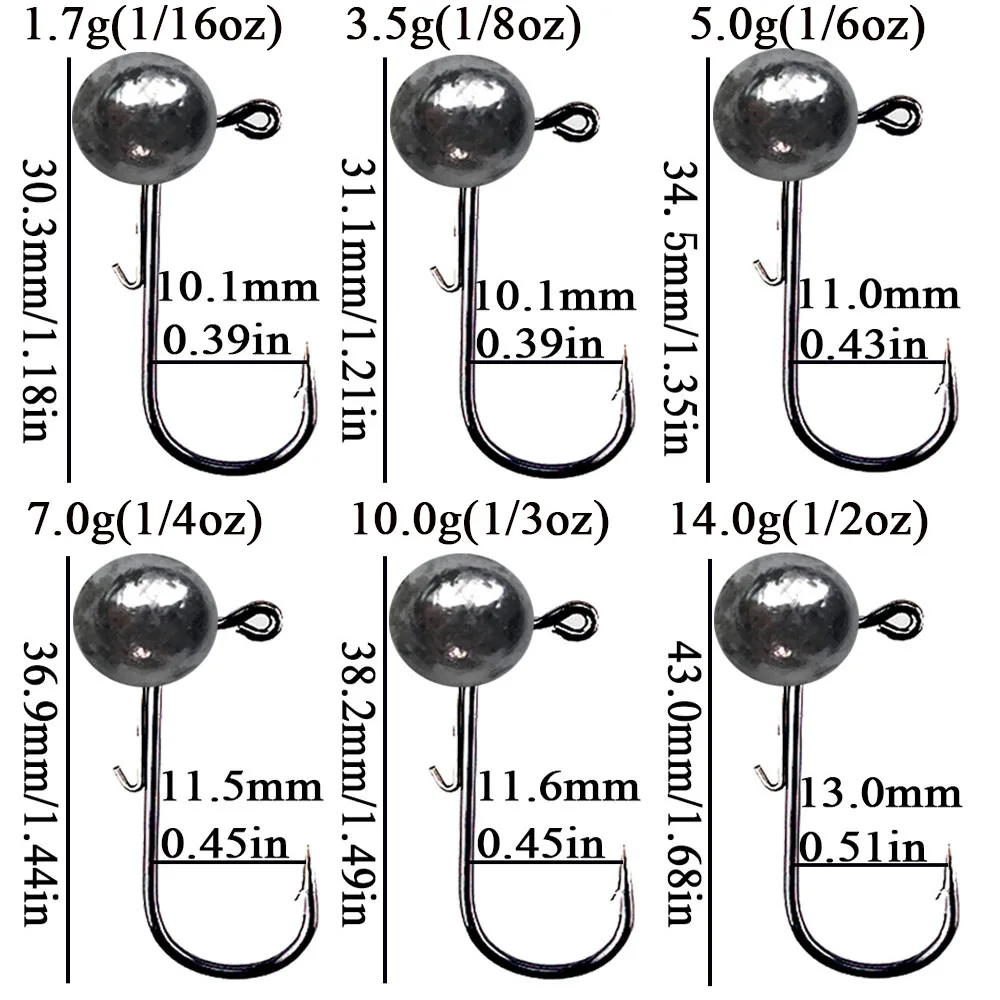 Jig head bola para vinilo - set de anzuelos plomados - imagen 3