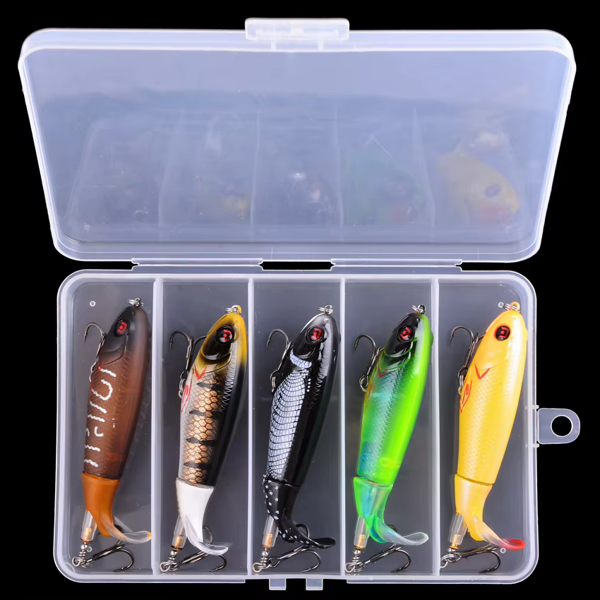 Popper flotante 100mm con cola giratoria – Señuelo duro para pesca