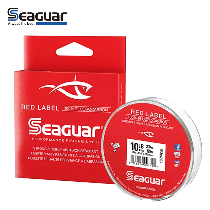 Línea de pesca fluorocarbono Seaguar etiqueta roja bobina completa