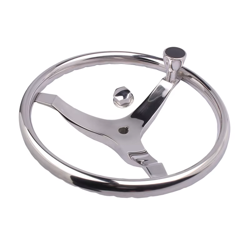 Volante de Timón Inoxidable 3 Radios – 39 cm para Embarcación - imagen 2