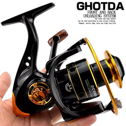 Carrete spinning metálico 12+1BB 5.2:1 para pesca de carpa
