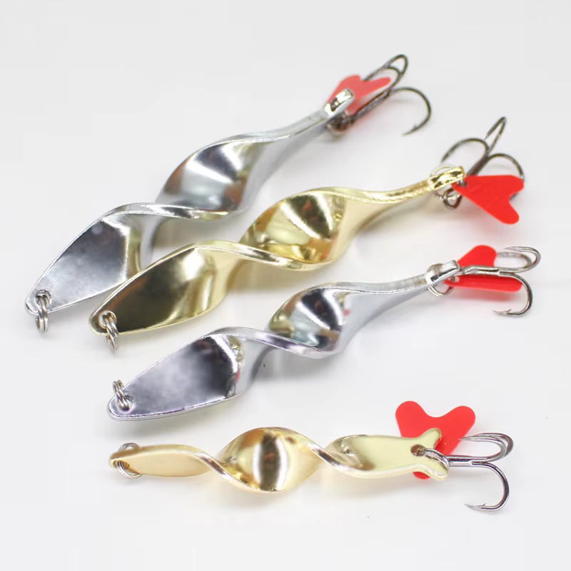 Cuchara spinner giratoria con lentejuelas rojas – Jigbait metálico - imagen 2