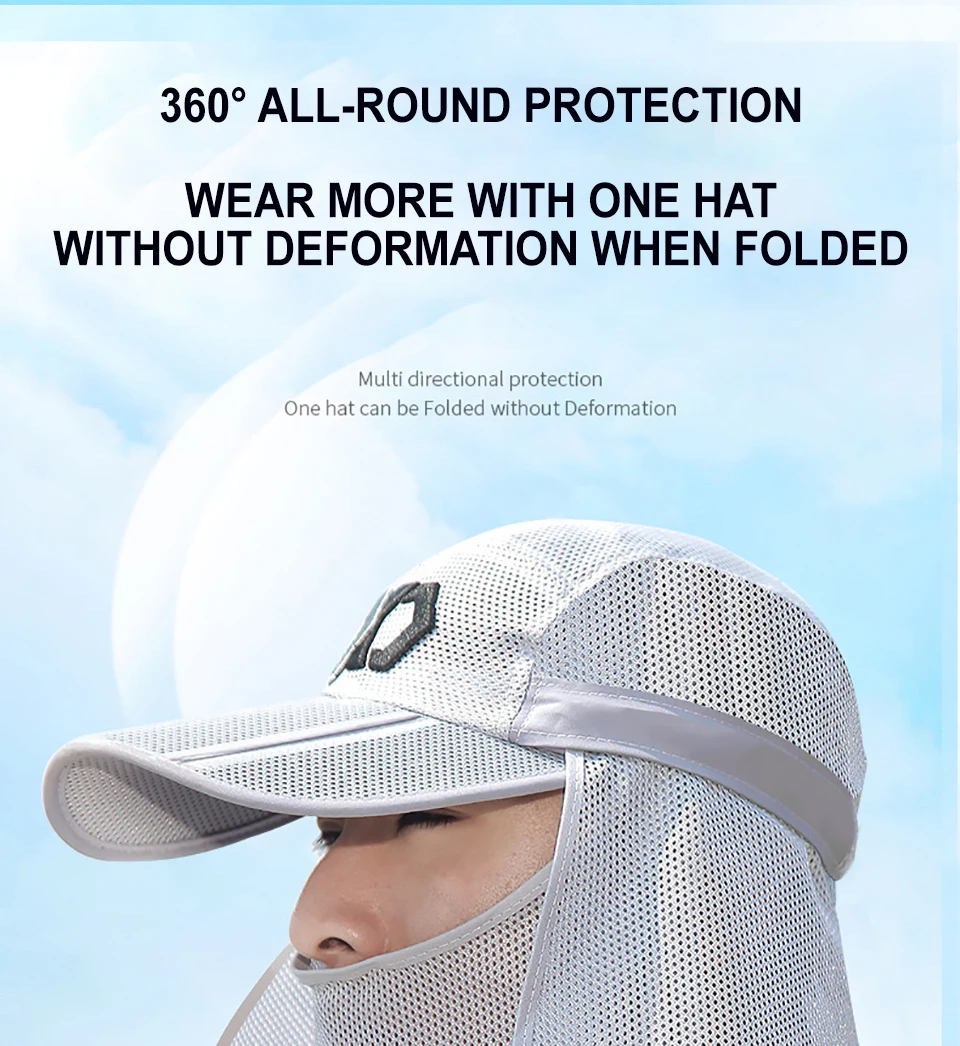 Sombrero de protección solar con solapa