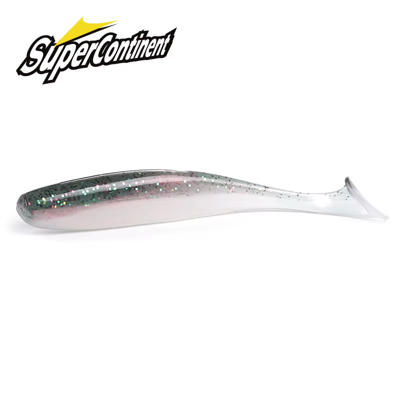 Señuelo blando Shad de silicona con cola en T, doble color para pesca - imagen 5