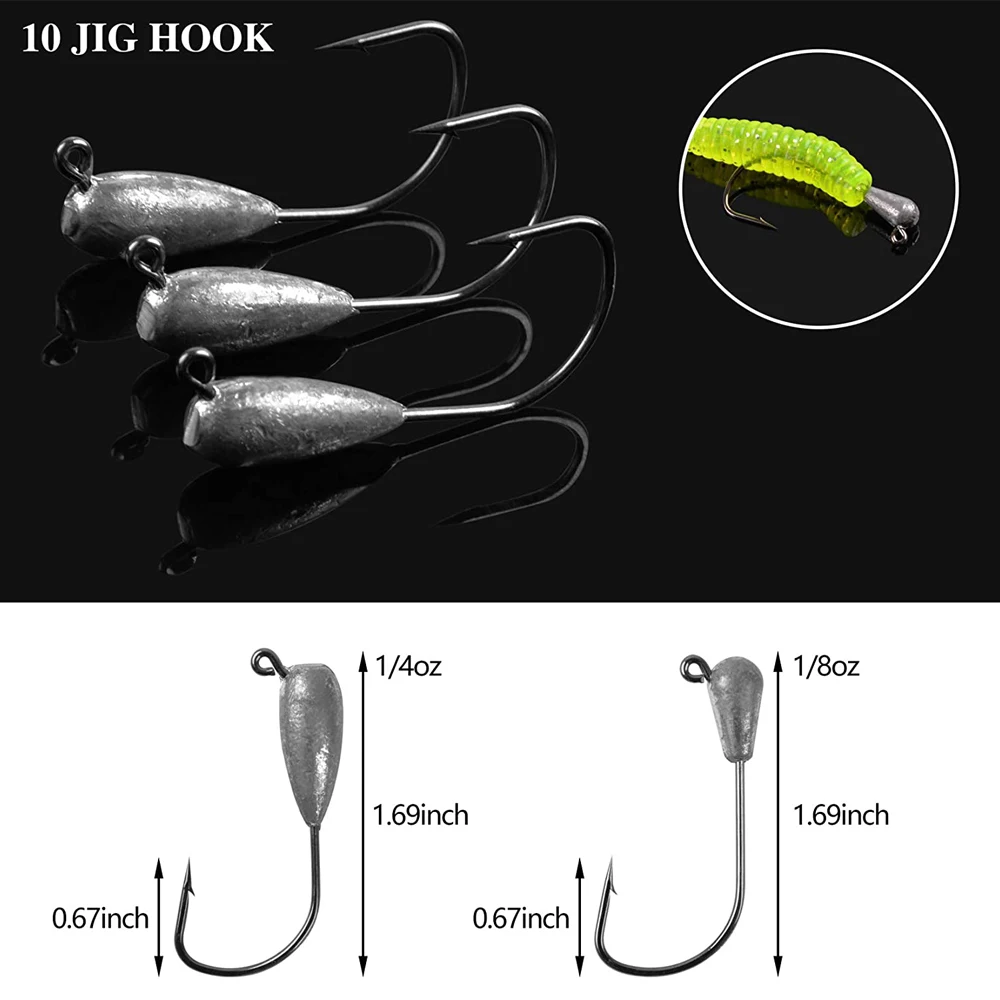Anzuelos jig head de diferentes pesos