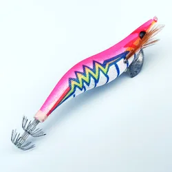 Jig luminoso para calamares y pulpos con camarón de madera