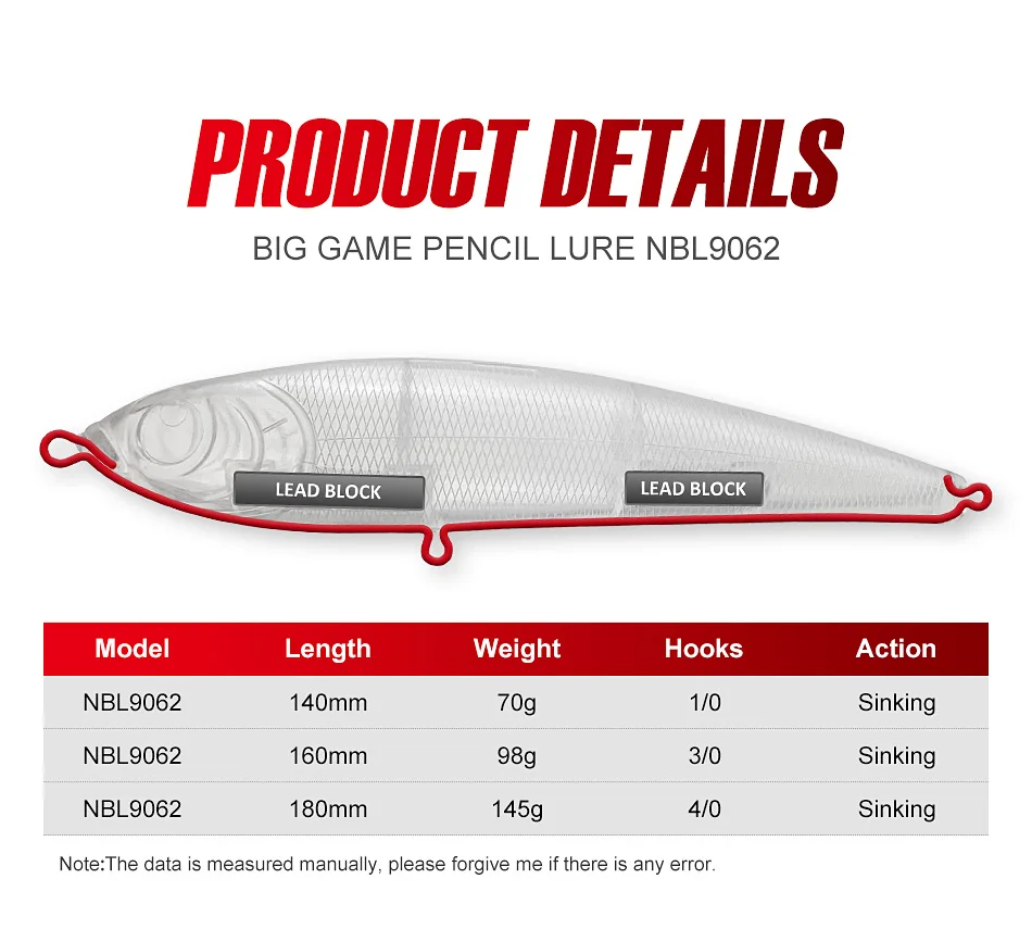Tallas del stickbait