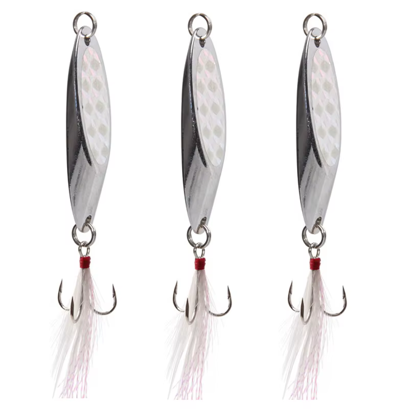 Señuelo cuchara giratoria de metal con lentejuelas para trucha
