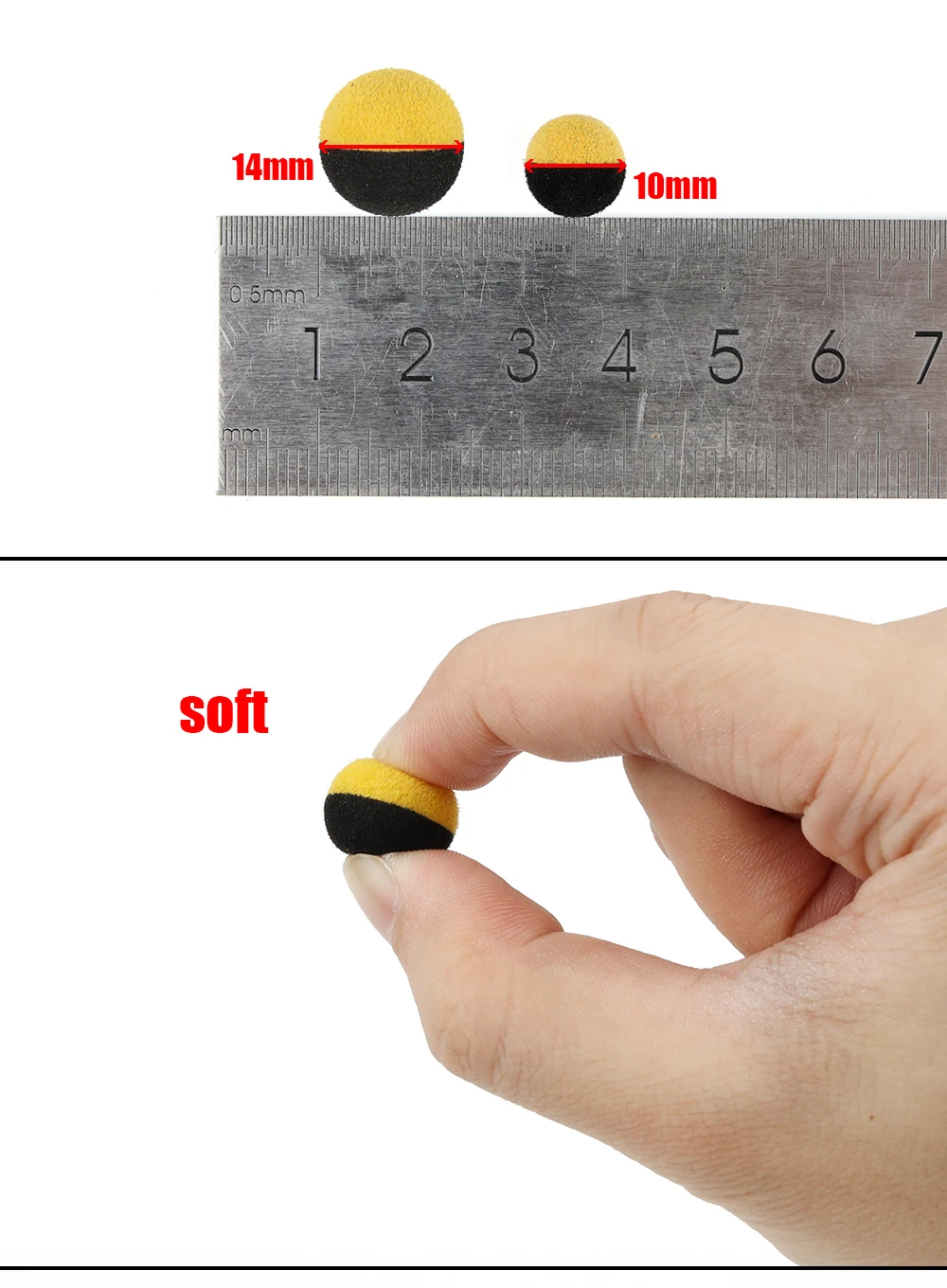 Detalle del hair rig con bola flotante