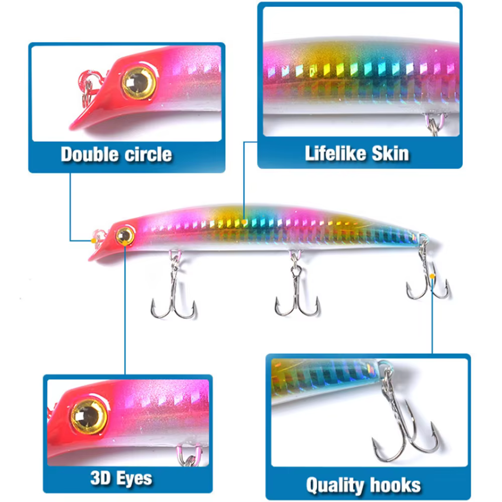 Popper para lubina - Wobbler Crankbait plastico duro - imagen 3