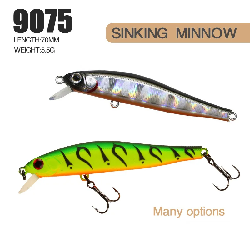 Wobbler Minnow Hundido con Ojos 3D – Señuelo de Pesca - imagen 5