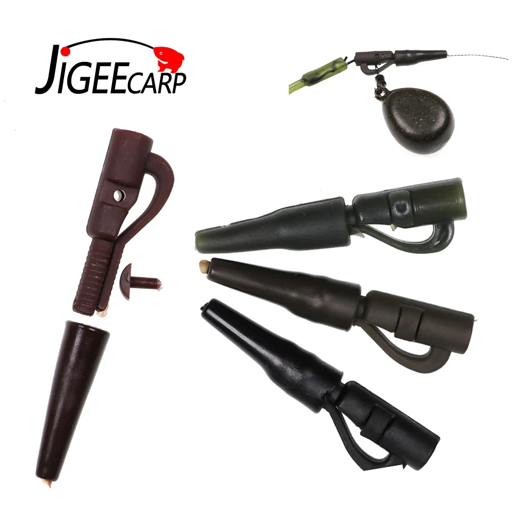 JIGEECARP Pasadores de pesca carpa con clips y tubos de goma