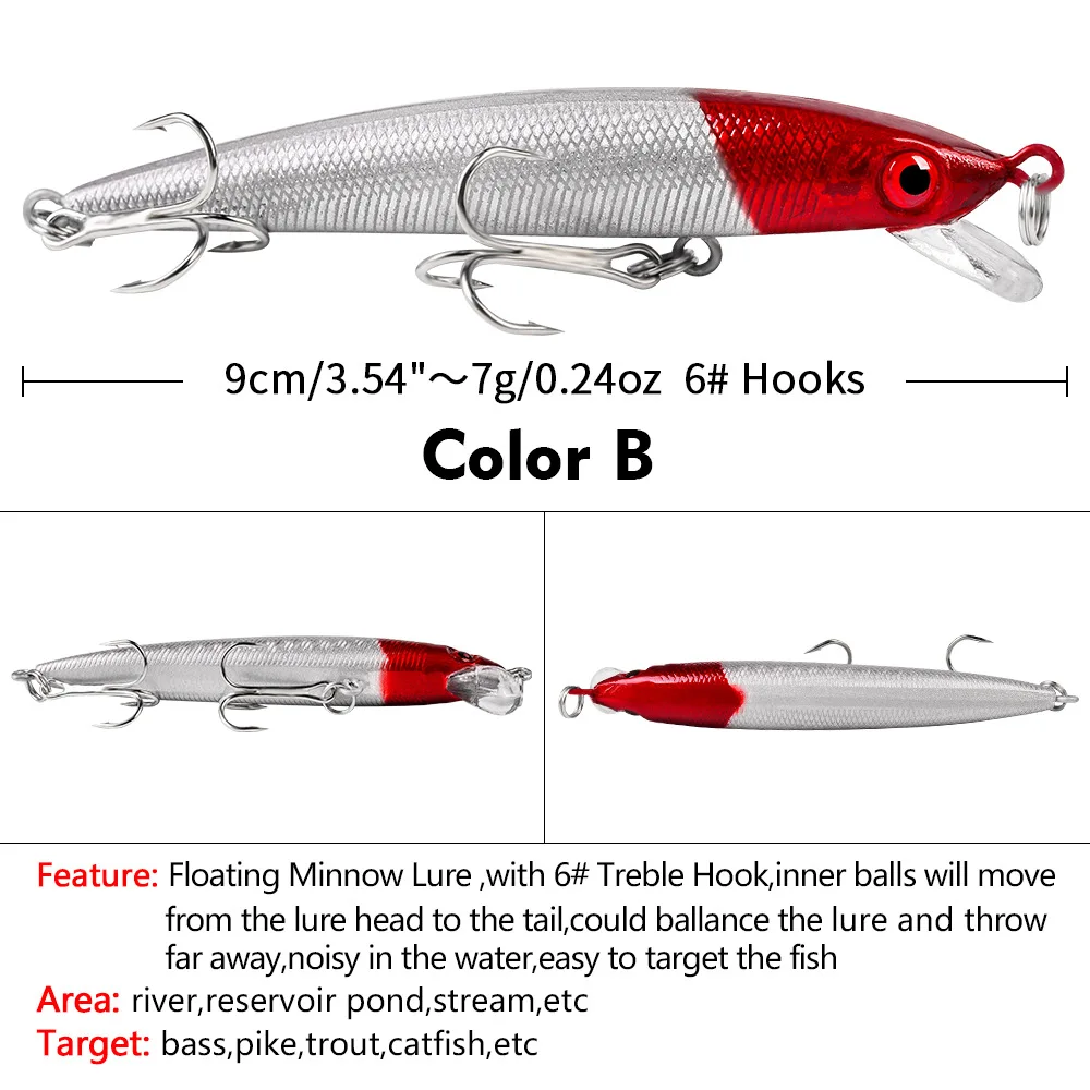Señuelo crankbait flotante 9 cm 7 g con ojos 3D para lucio y trucha - imagen 2