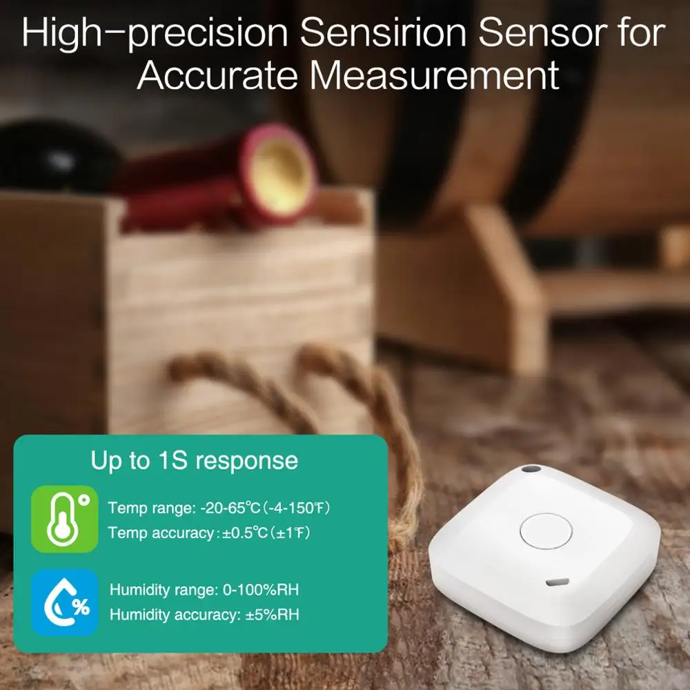 Termómetro inalámbrico Bluetooth ORIA: temperatura y humedad, alarma - imagen 2