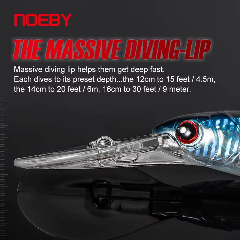 NOEBY Trolling Minnow Wobbler mar hundimiento lento - imagen 2