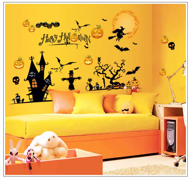 Pegatinas de pared de Halloween para decoración del hogar
