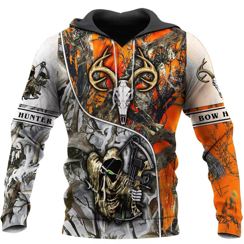 YS-627 Sudadera de pesca estampado 3D ciervos bosque - imagen 5
