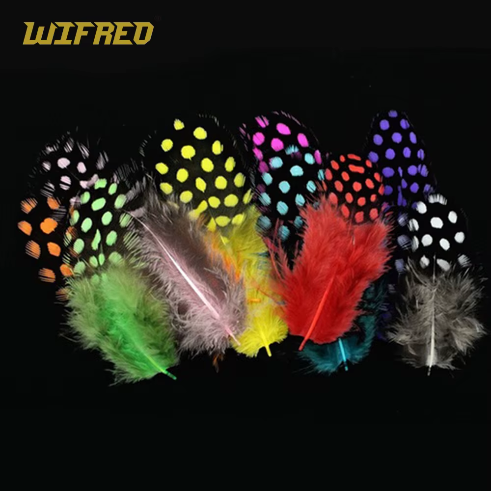 Plumas de guinea perla teñida para atado moscas