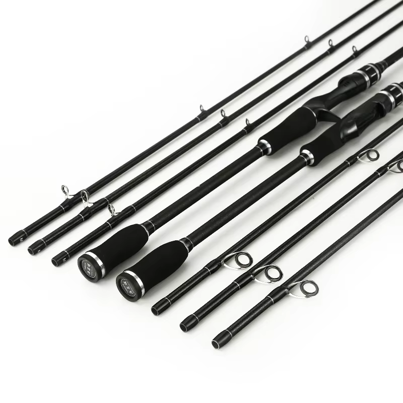 Caña fibra carbono ML/MH para spinning y baitcasting 2 tramos