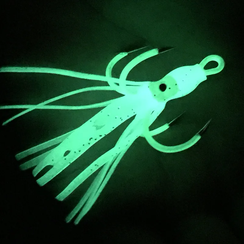 Señuelo luminoso de pulpo para curricán con falda en calamar - imagen 5