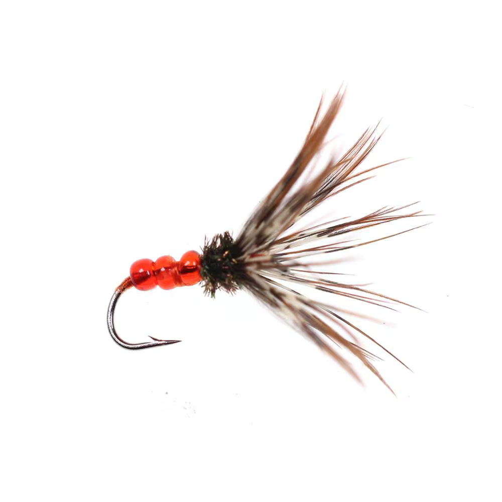 Bimoo Simple – Moscas Tenkara rojas y verdes para trucha - imagen 3