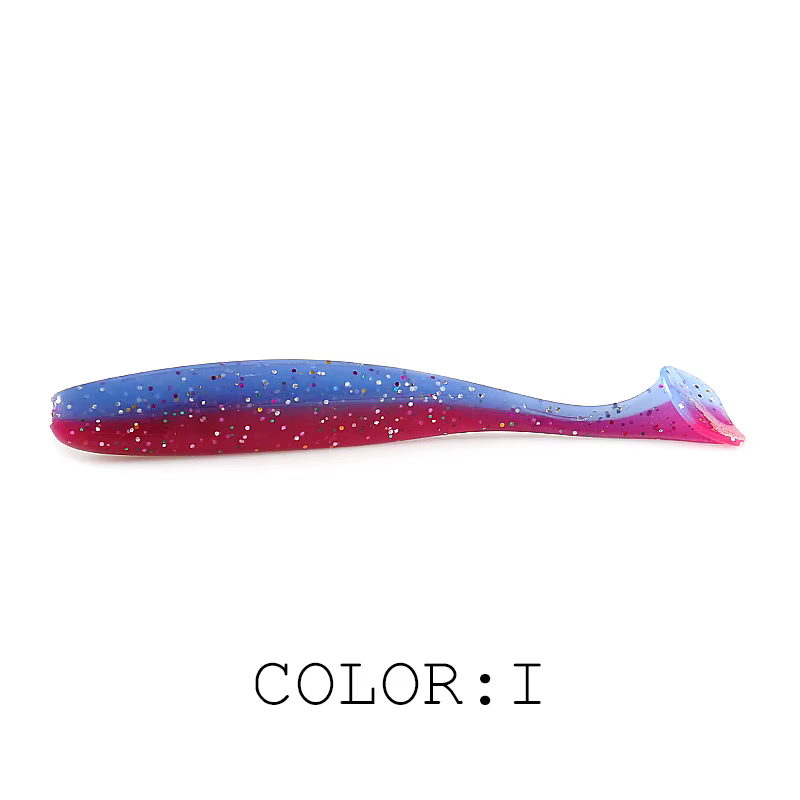 Señuelo blando Shad de silicona con cola en T, doble color para pesca - imagen 3