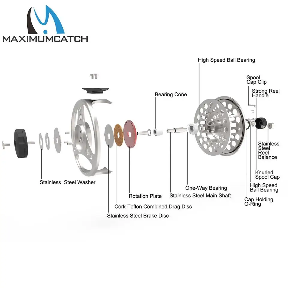 Carrete de Mosca Maximumcatch Aluminio Fundido Eje Grande 3-8 WT - imagen 4
