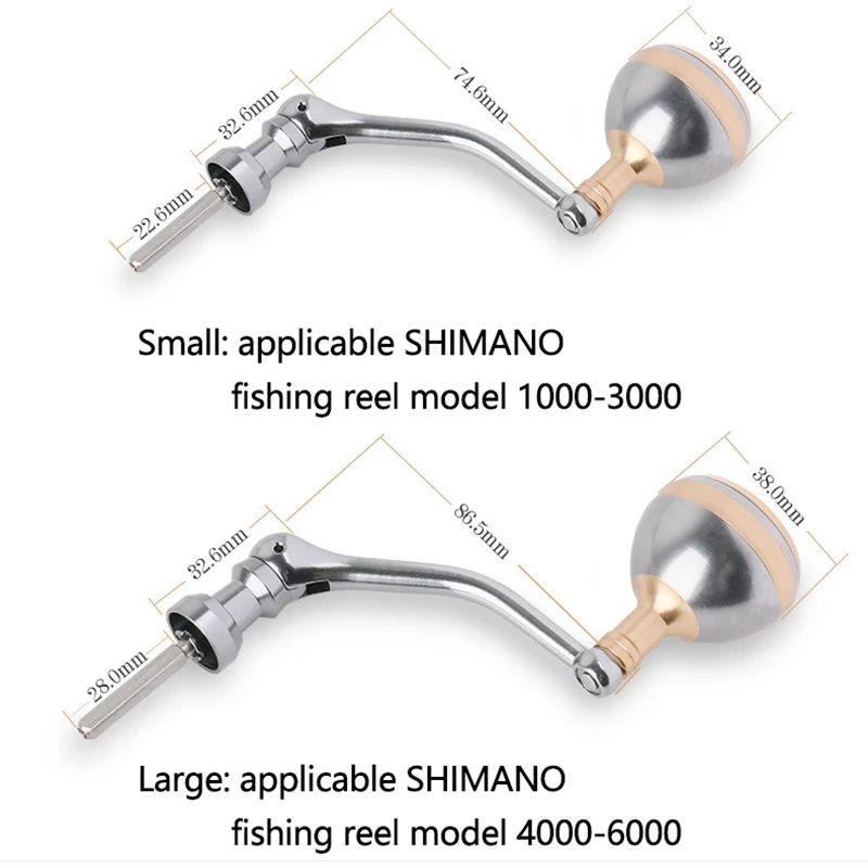 Carrete DEUKIO aleación aluminio – Mango perilla para Shimano 1000-6000 - imagen 2