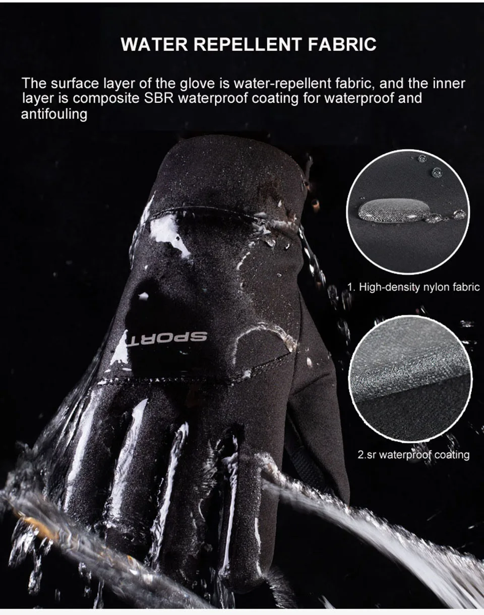 Guantes gris con detalle del tejido resistente al viento