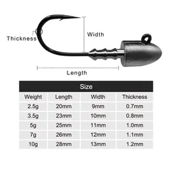 Anzuelos Jig Head KESFISHING para vinilo – Vástago medio