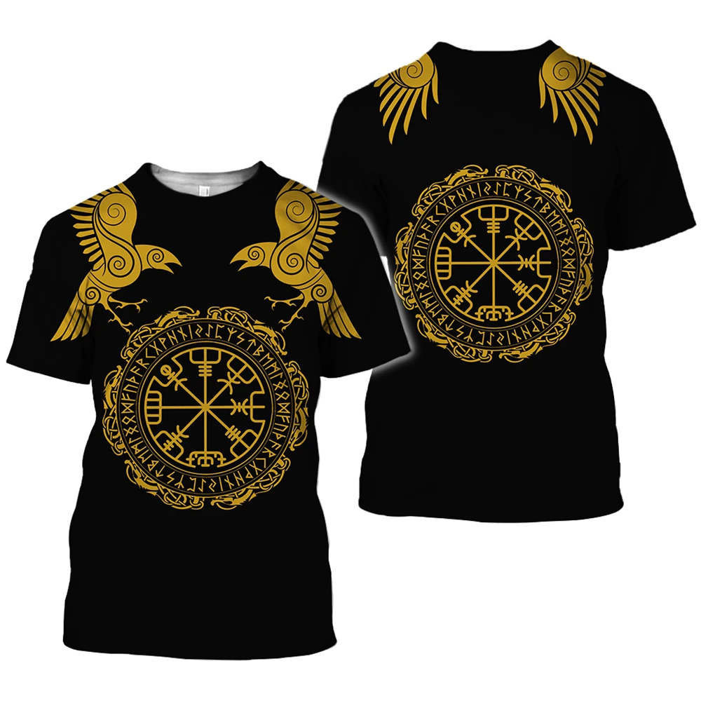 Camiseta estampada 3D Huginn y Muninn, tatuaje de cuervo unisex - imagen 3