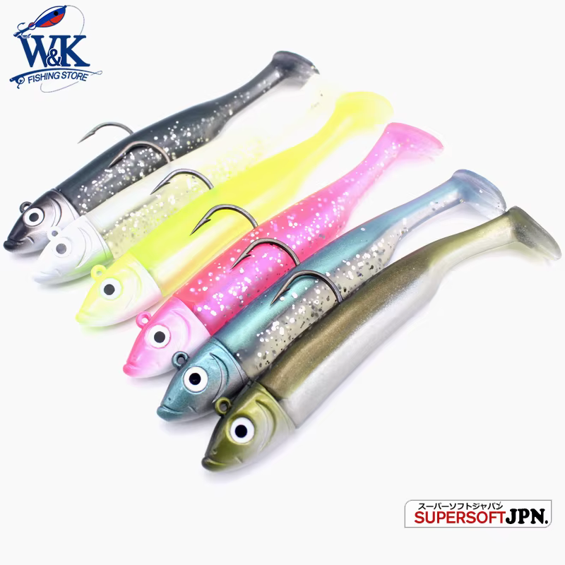 Señuelo soft bait para lubina 9cm – Cabeza jig 22g cola de paleta - imagen 3
