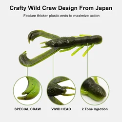 Señuelo de silicona ESFISHING Wild Craw – Cebo lubina y perca