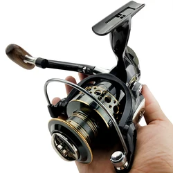 GHOTDA Carrete Spinning Metal 12+1BB manivela madera