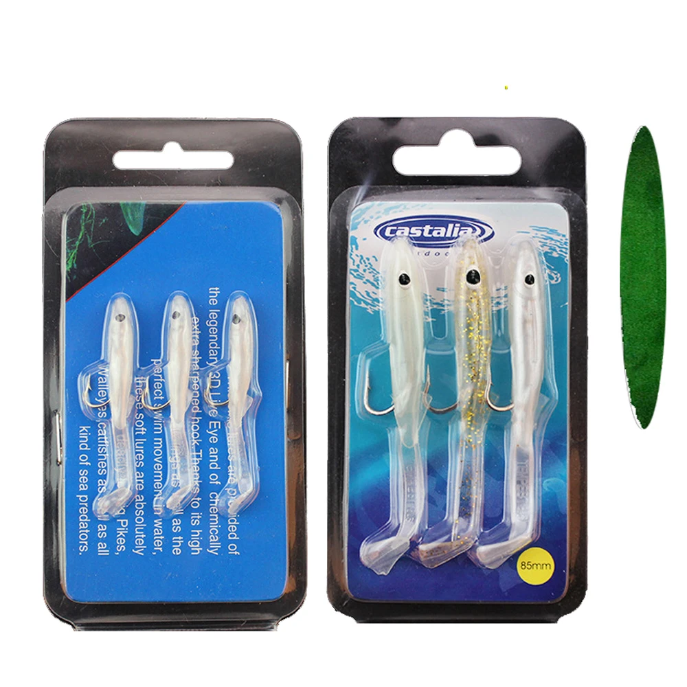Anguila artificial blanca para pesca con cebo blando