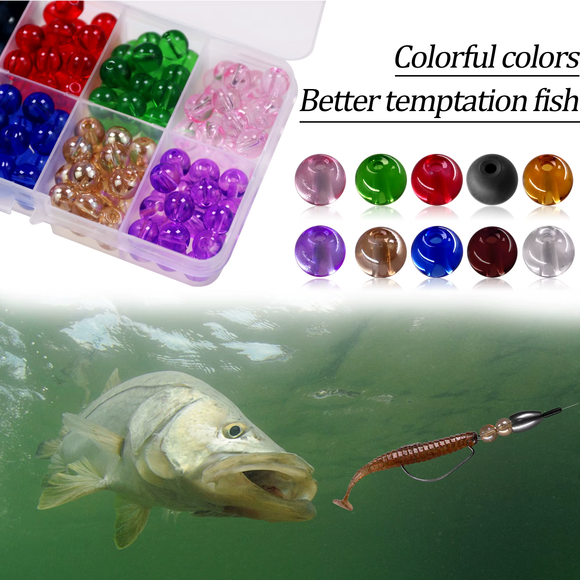 Cuentas Carolina Rig 6mm y 8mm para lubina - imagen 5