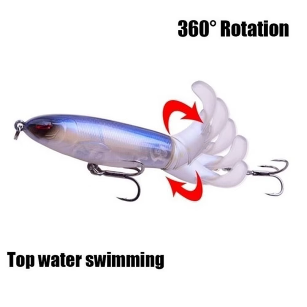 Whopper Popper Señuelo Plopper con cola giratoria y cuerpo duro - imagen 4