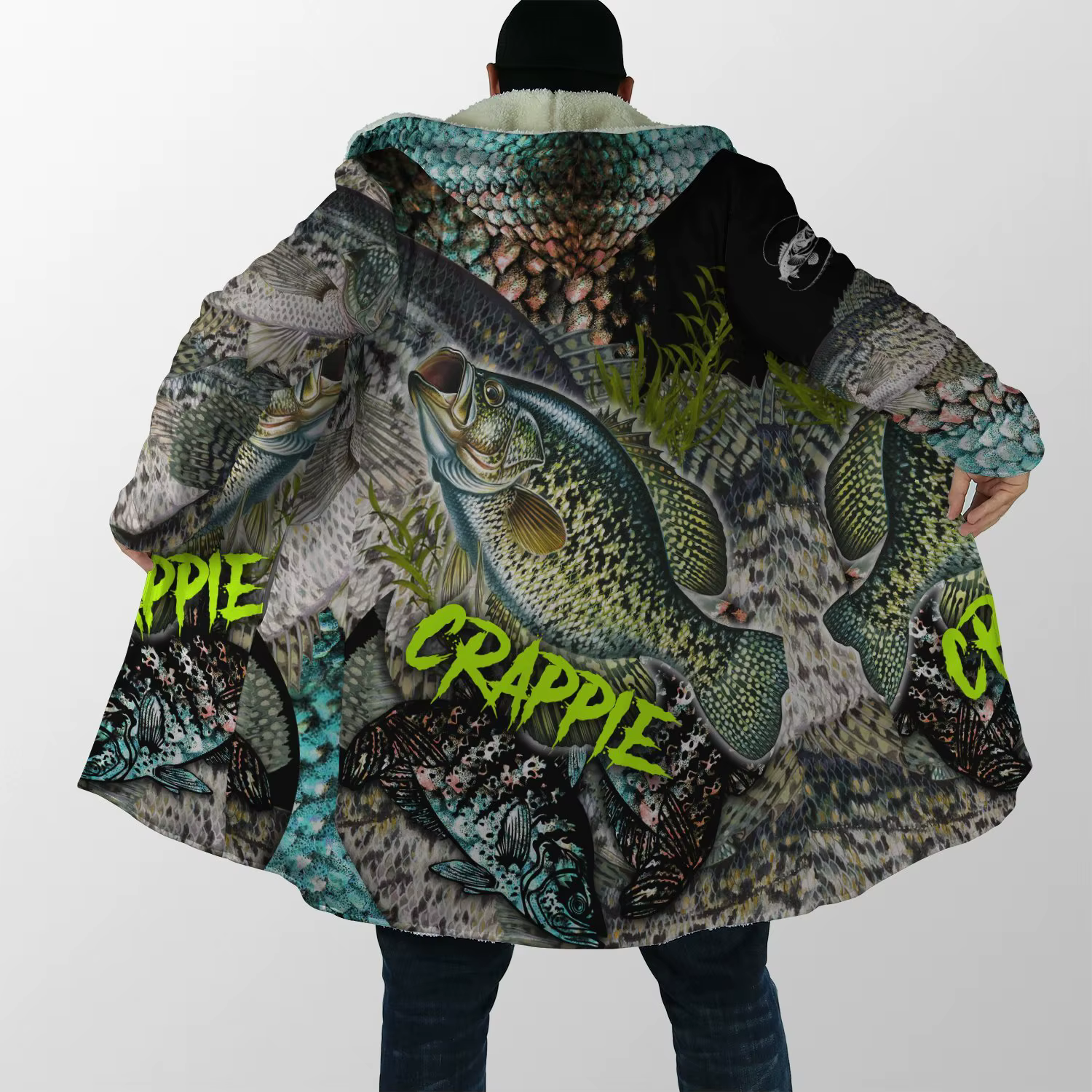 Capa de lana DP08 para pesca de lubina – Estampado 3D con capucha - imagen 4