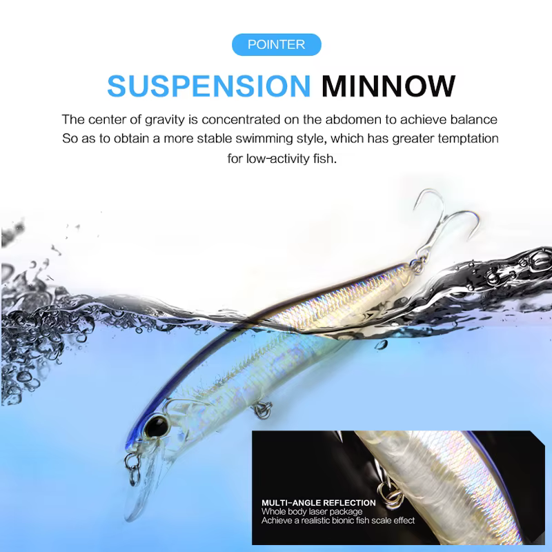 Bearking Señuelo de Pesca Láser Ojos 3D Crankbait Minnow - imagen 2