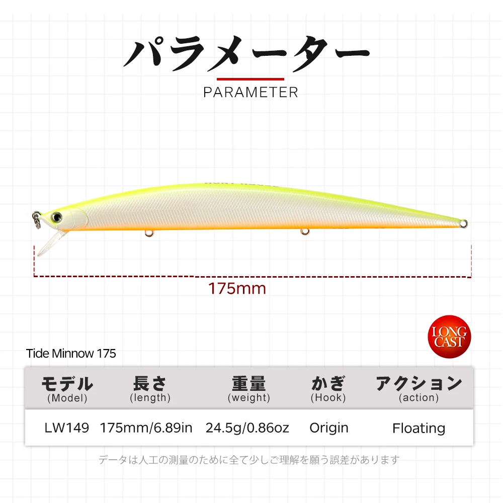 Hunthouse Tide Slim Minnow 175mm – Señuelo flotante para lubina