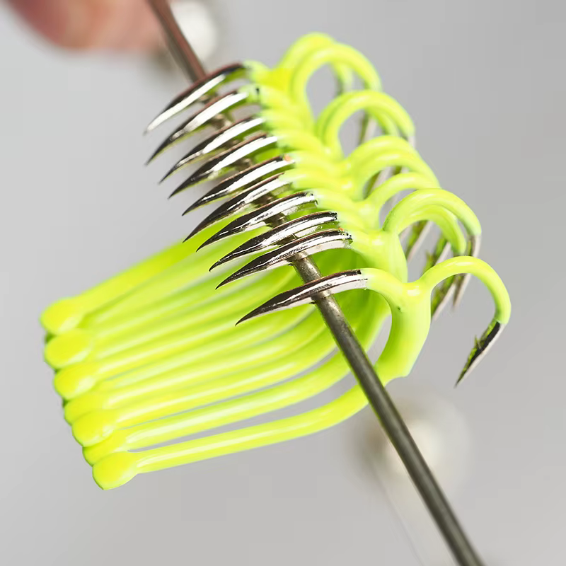 Anzuelo doble de acero carbono con punta afilada para pesca en mar - imagen 4