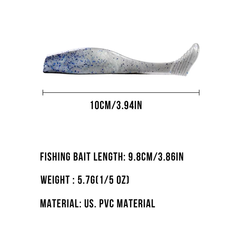 THKFISH Vinilos cola en T 100 mm – Señuelo silicona para lubina - imagen 5