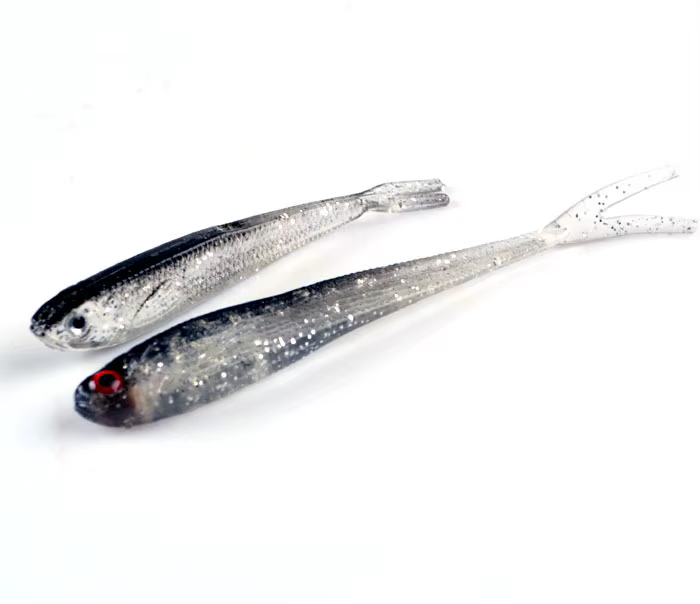 Señuelo blando vinilo 10cm negro – Cebo artificial pesca