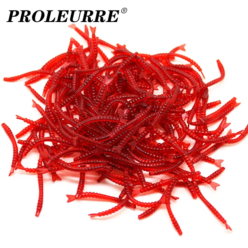 Cebo de silicona sabor camarón - gusano rojo para carpa - imagen 2
