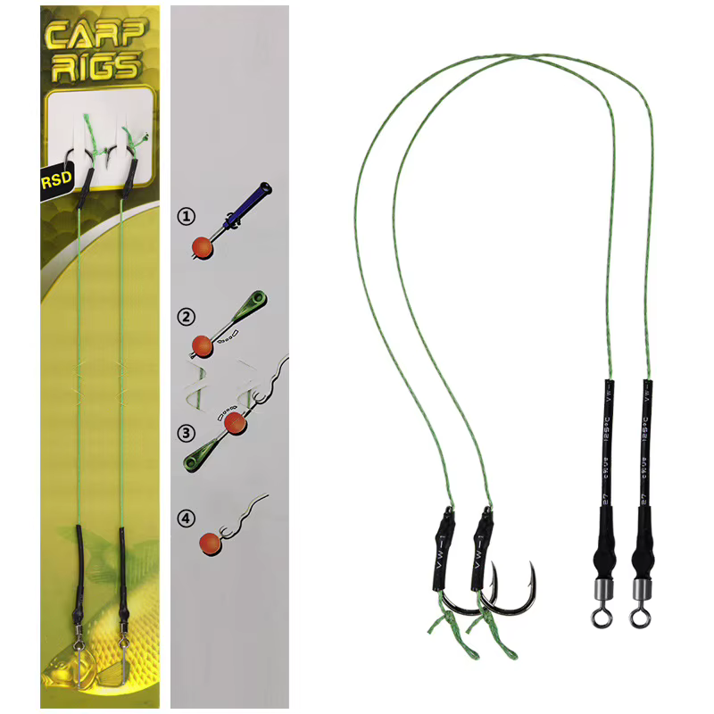 Montaje de carpfishing con anzuelo, línea PE y giratorio - imagen 3